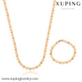 63213-Xuping Necklace &amp; Bracelet Lovely Heart Shape String Jewelry Set para la boda